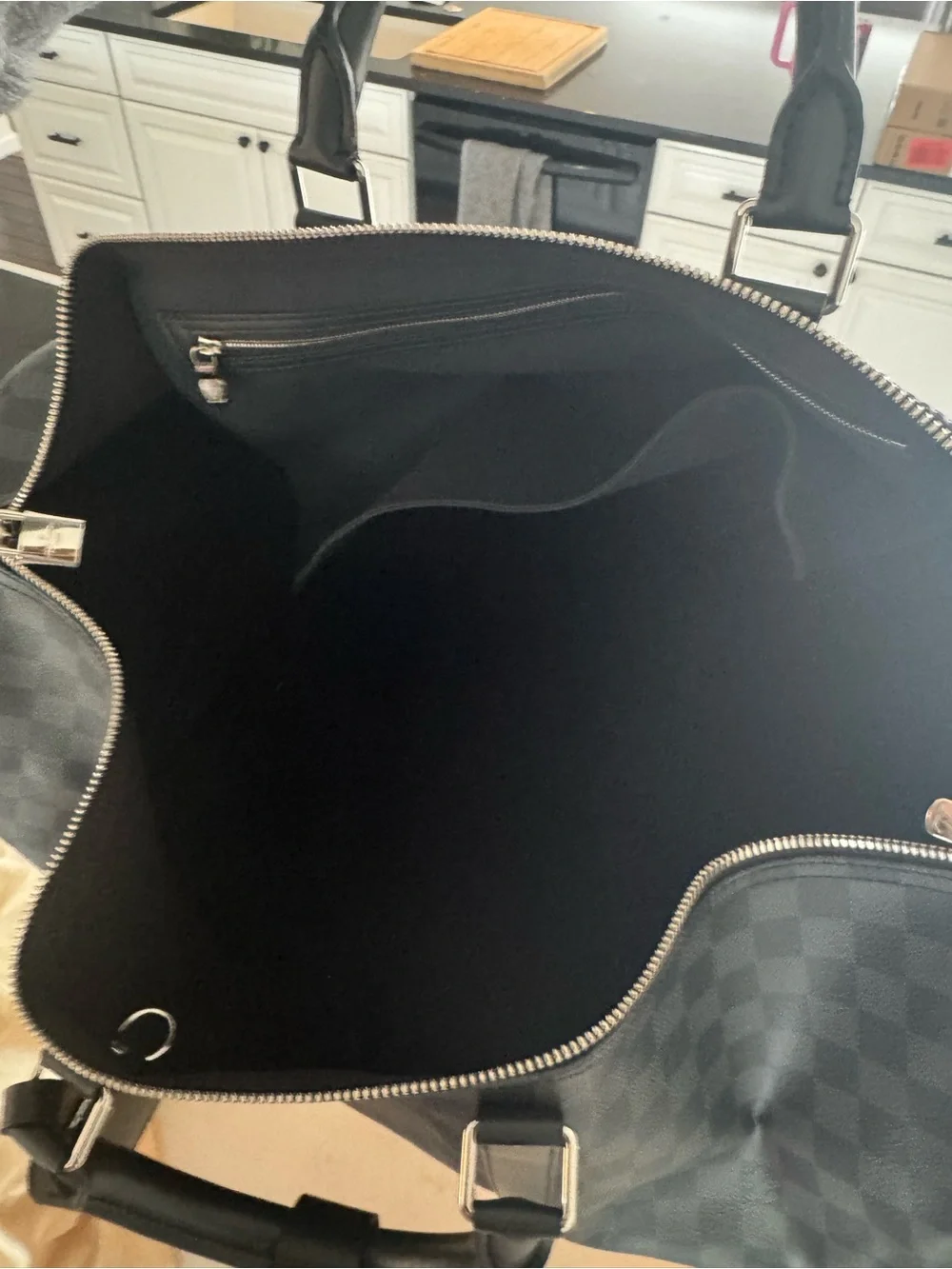 Louis Vuitton Black Damier Graphite Keepall Duffel with Top Handles